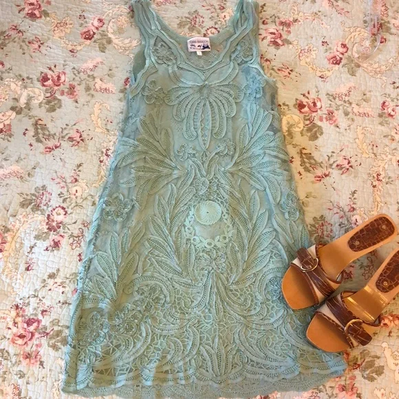 Yoana Baraschi | Dresses | Yoana Baraschi Blue Lace Dress | Poshmark